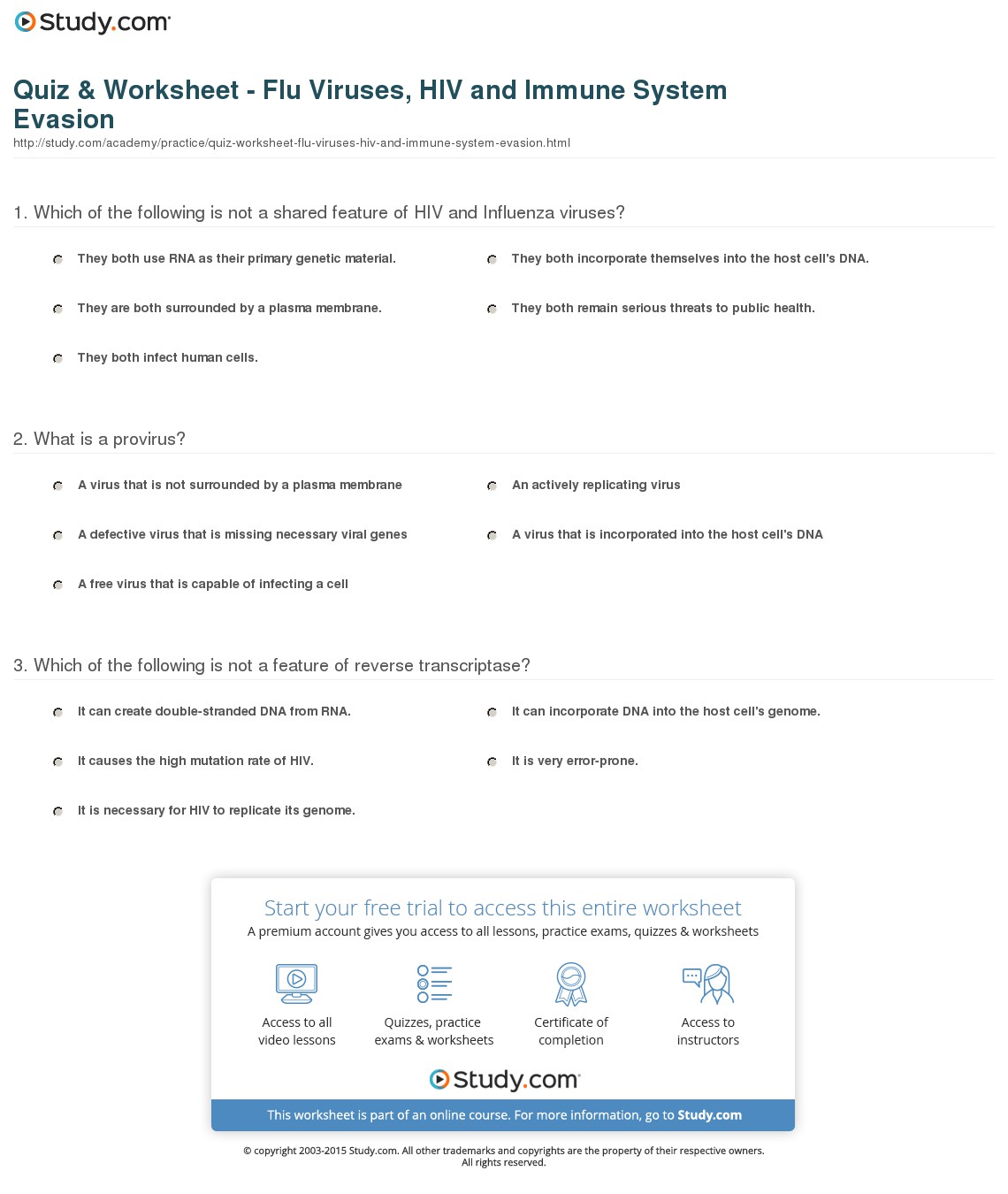 Quiz & Worksheet