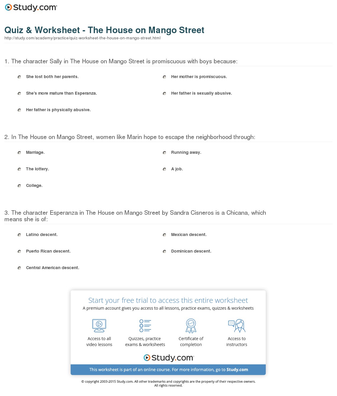 Quiz & Worksheet