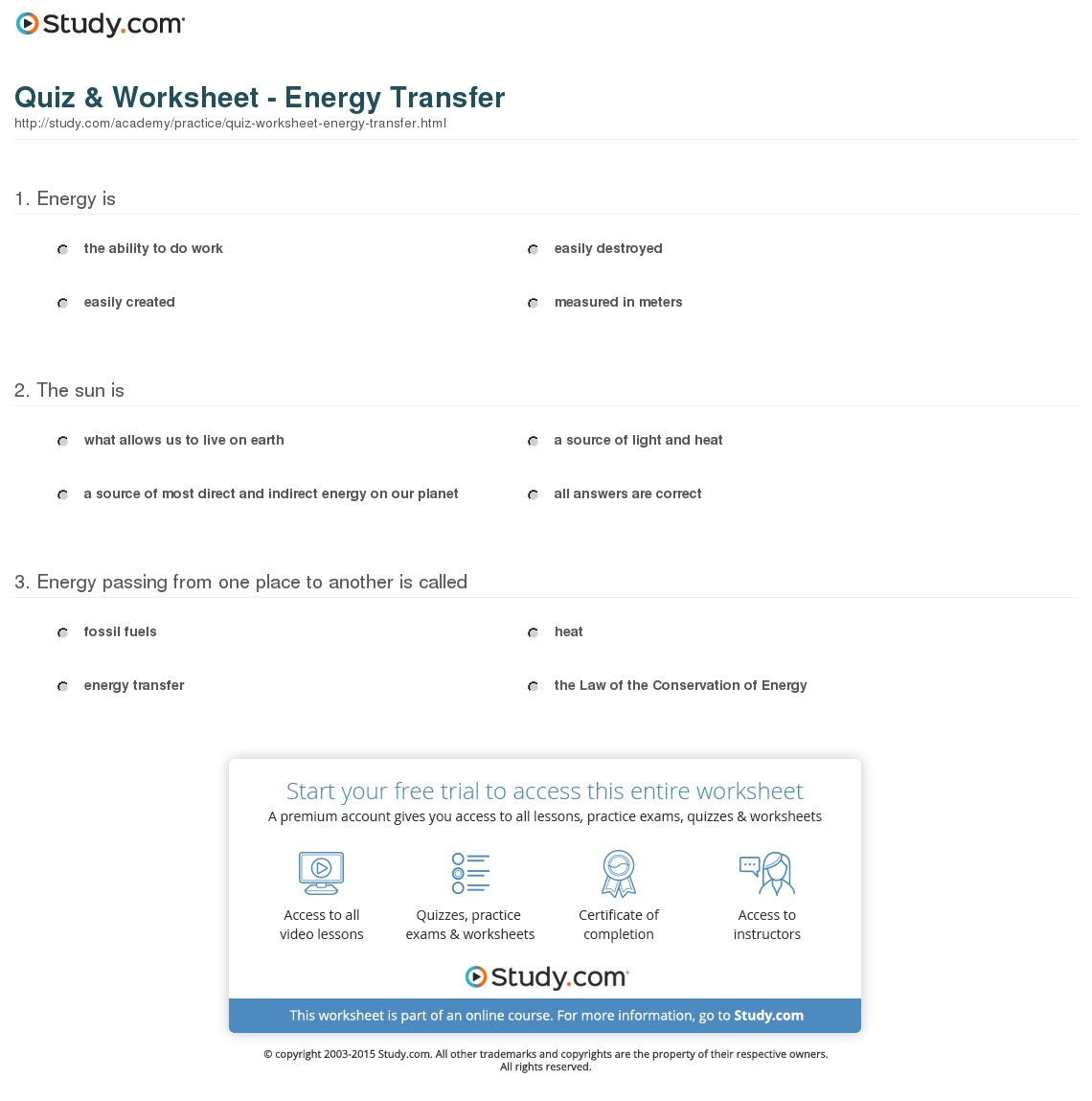Quiz & Worksheet