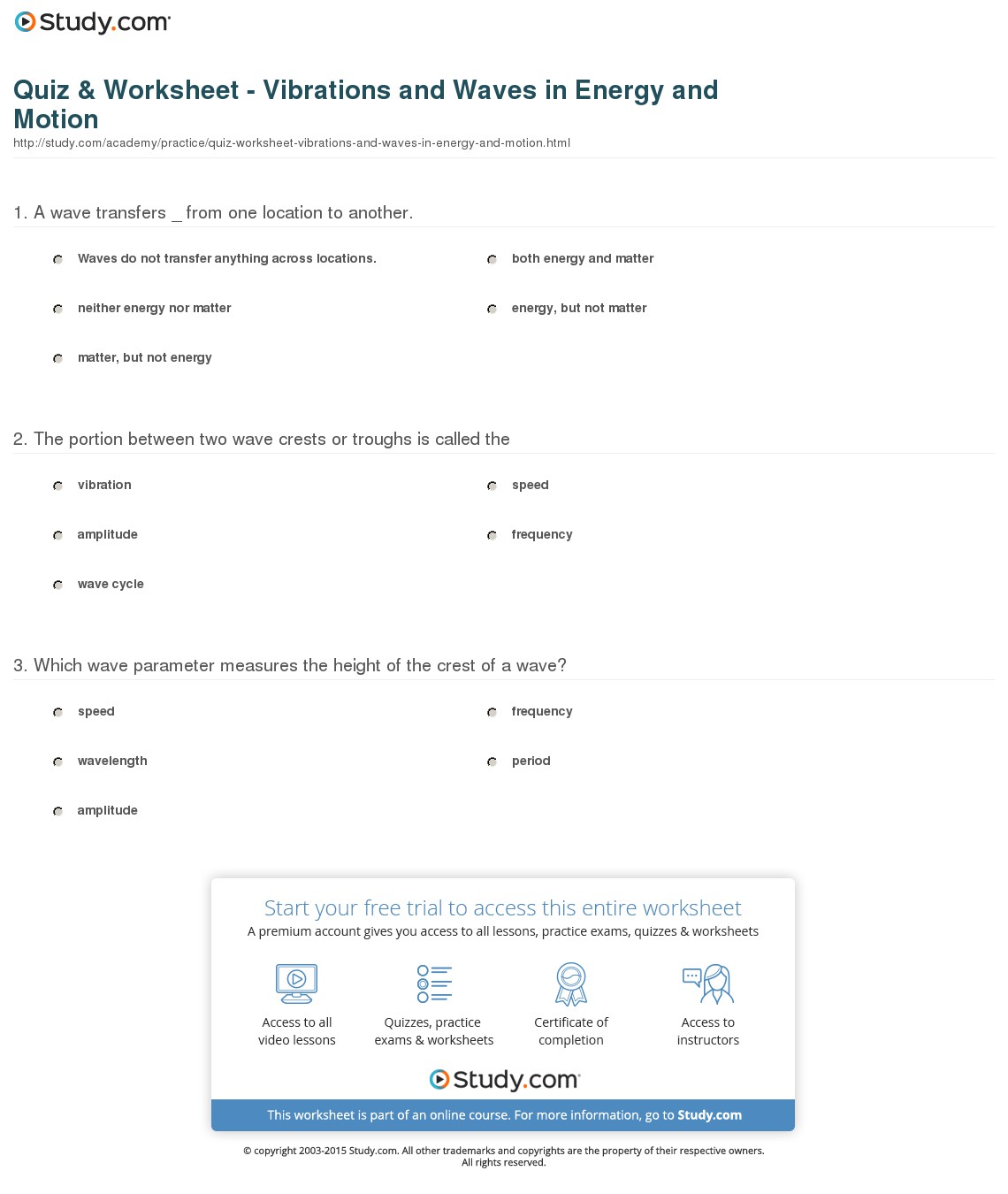 Quiz & Worksheet
