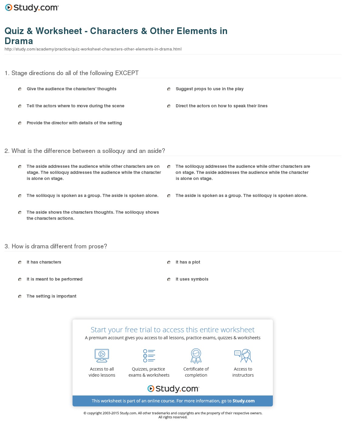 Quiz & Worksheet