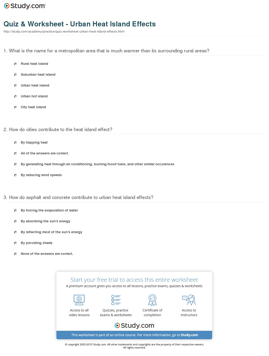 Quiz & Worksheet