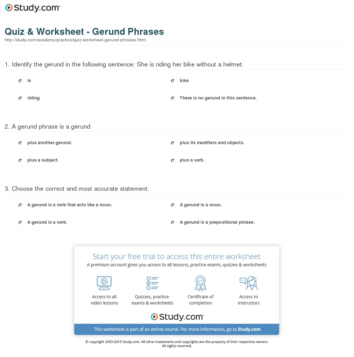 Quiz & Worksheet