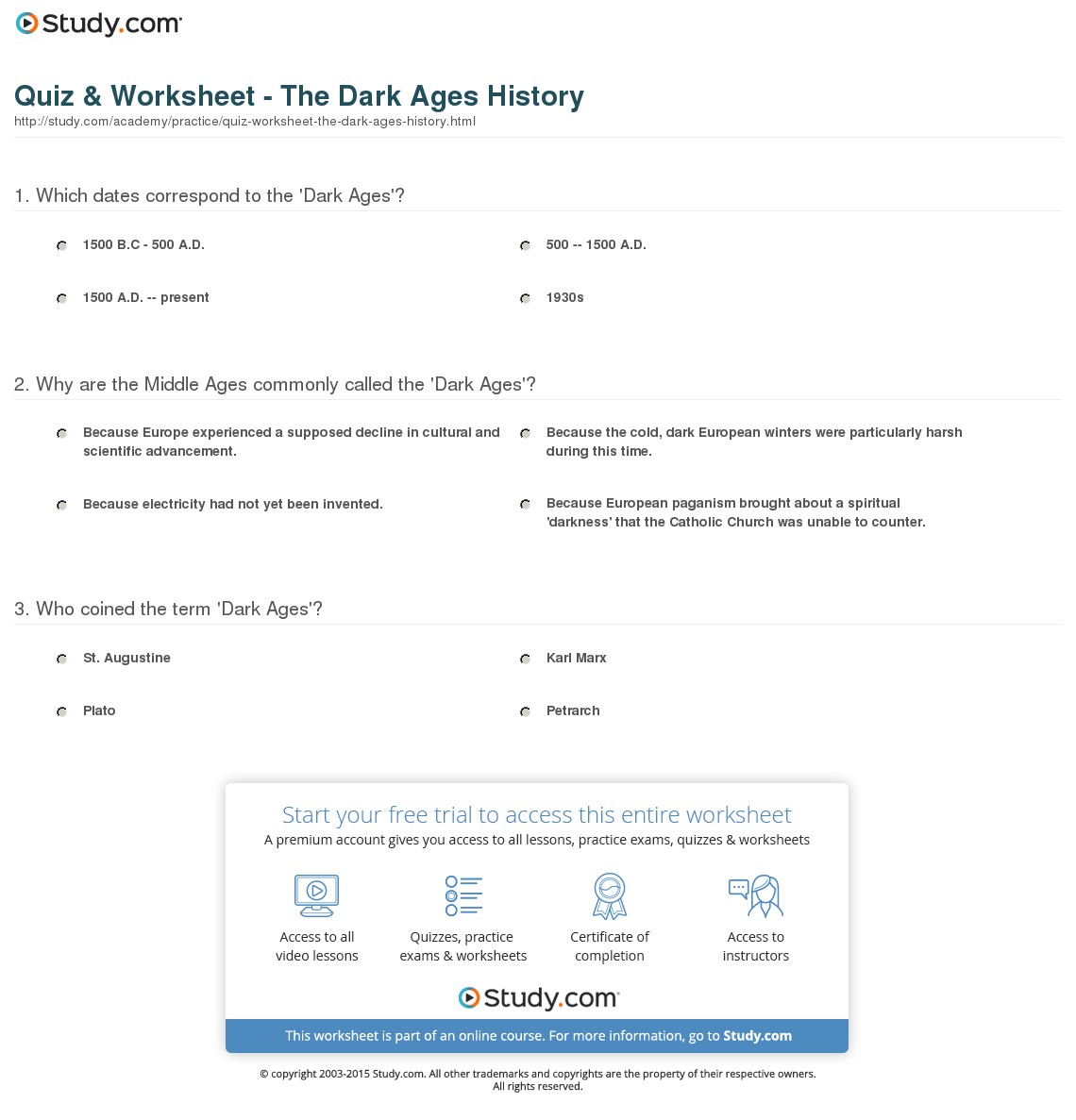 Quiz & Worksheet