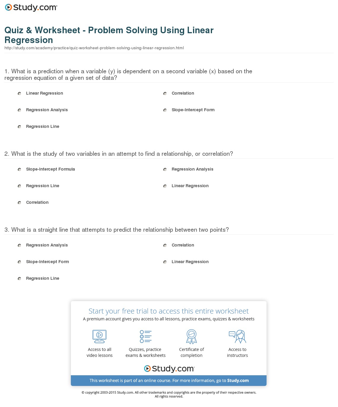 Quiz & Worksheet