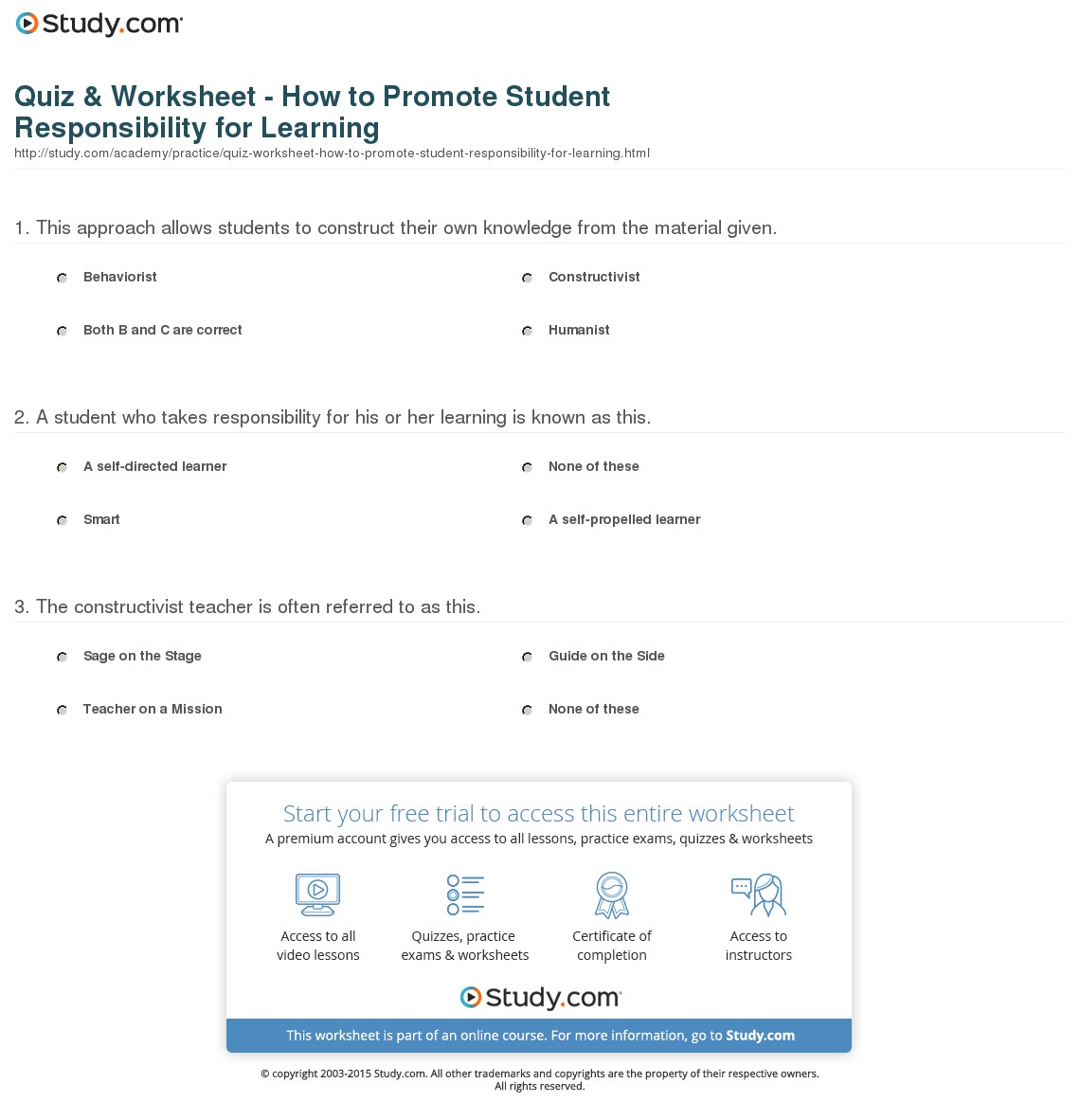 Quiz & Worksheet