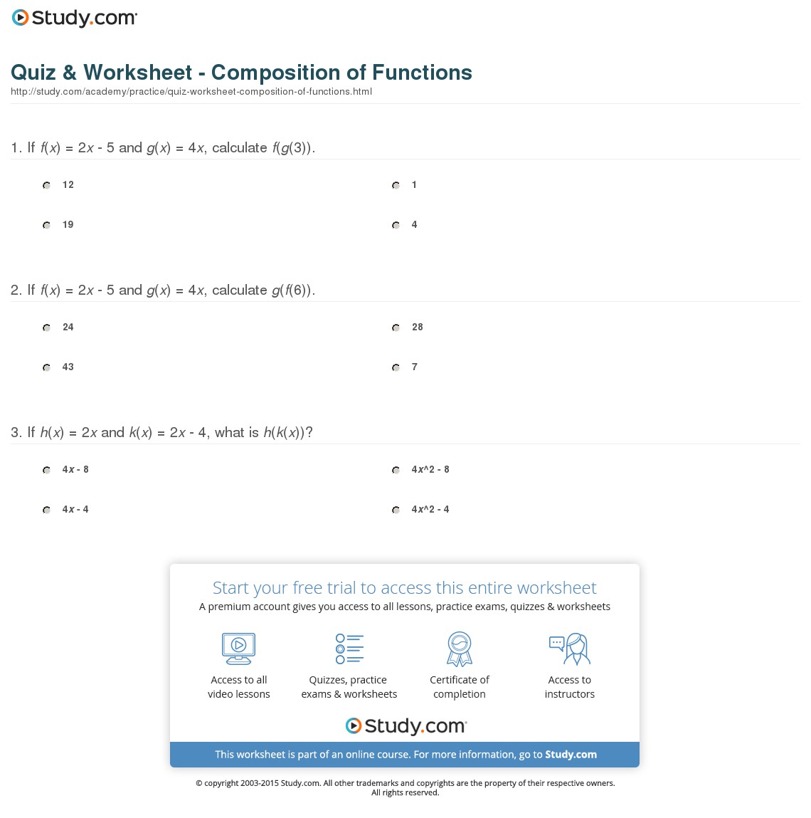 Quiz & Worksheet