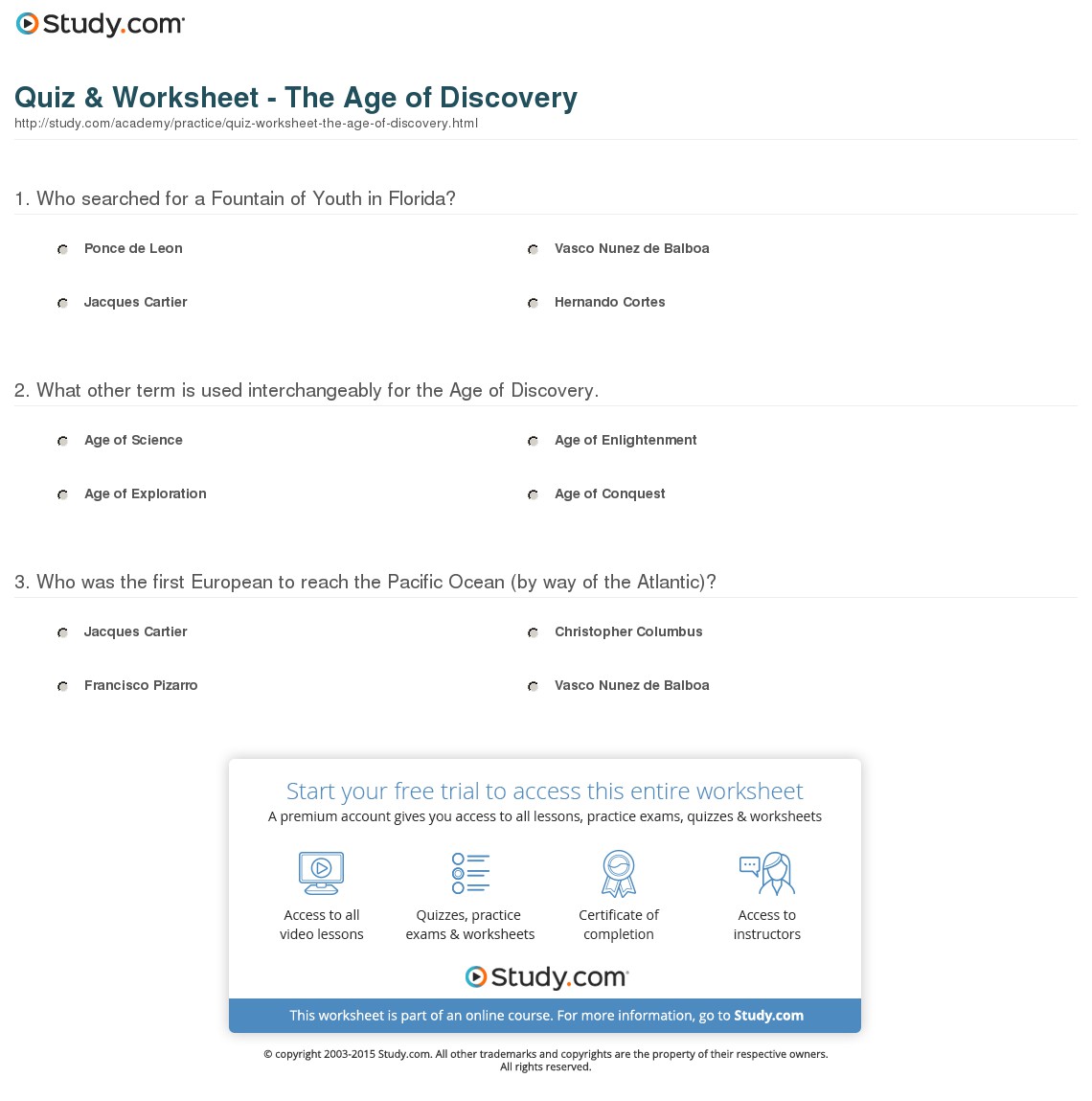 Quiz & Worksheet