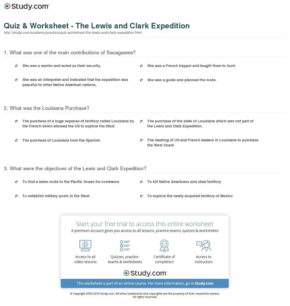 Quiz & Worksheet