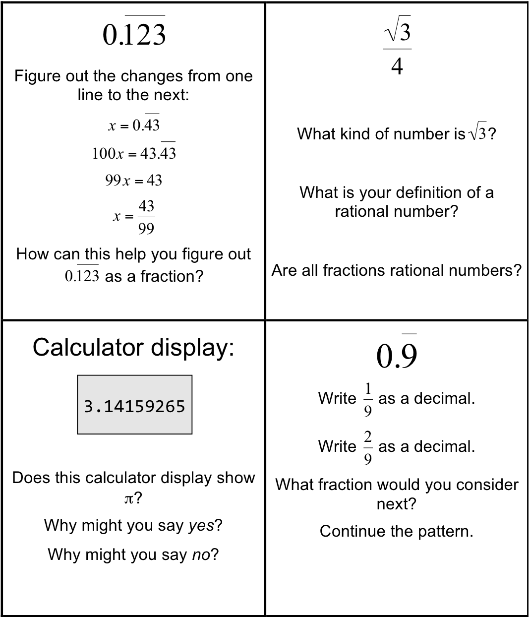 Rational And Irrational Numbers Worksheet Worksheets For All