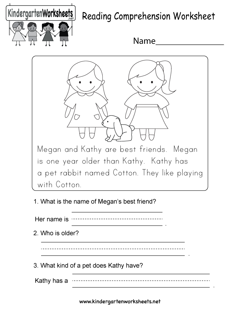 Reading Comprehension Worksheet Free Kindergarten English