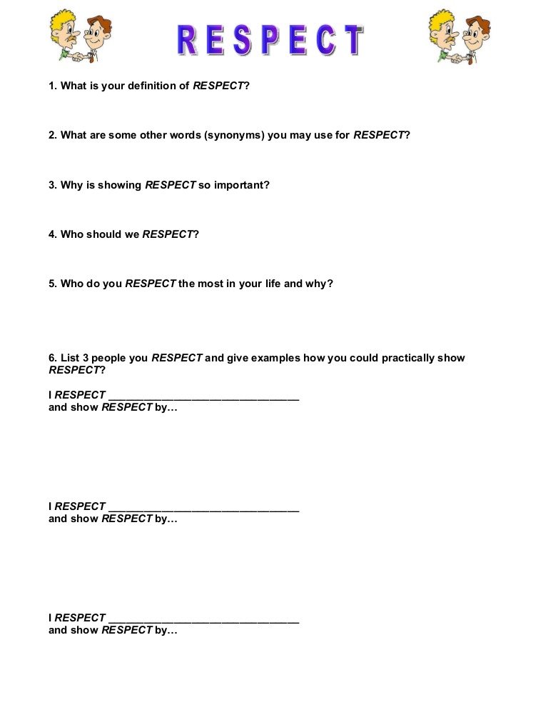 Self Respect Worksheets The Best Worksheets Image Collection