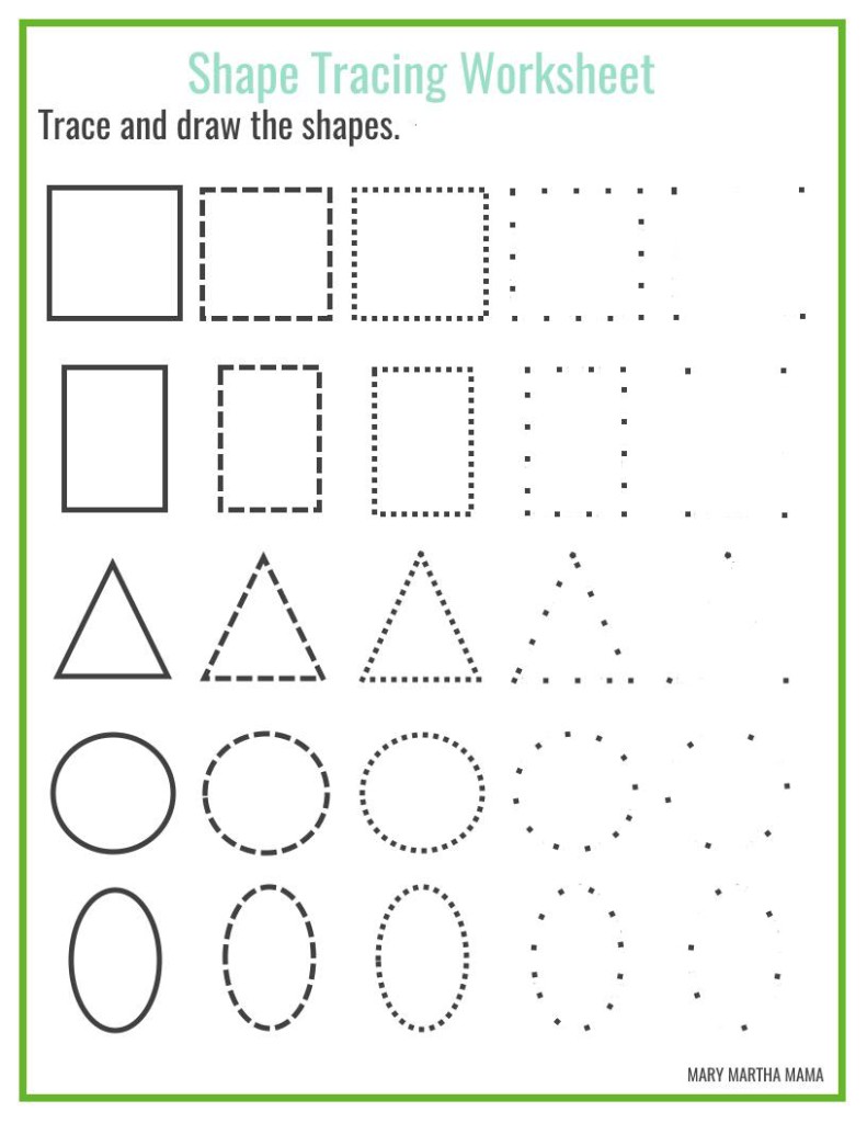 Shape Tracing Worksheets For Worksheets For All