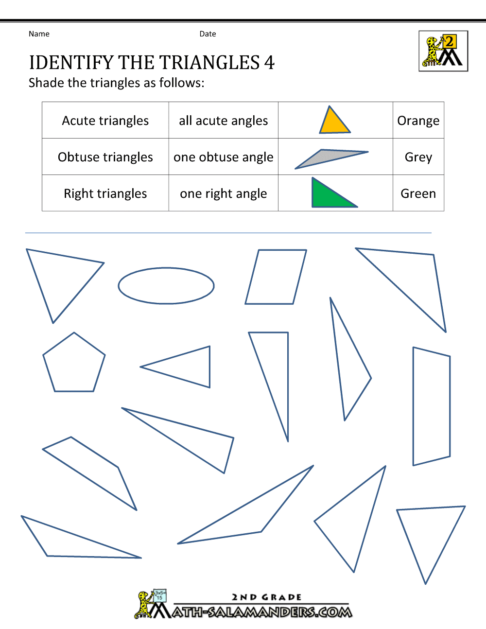 Shapes Worksheets 2nd Grade