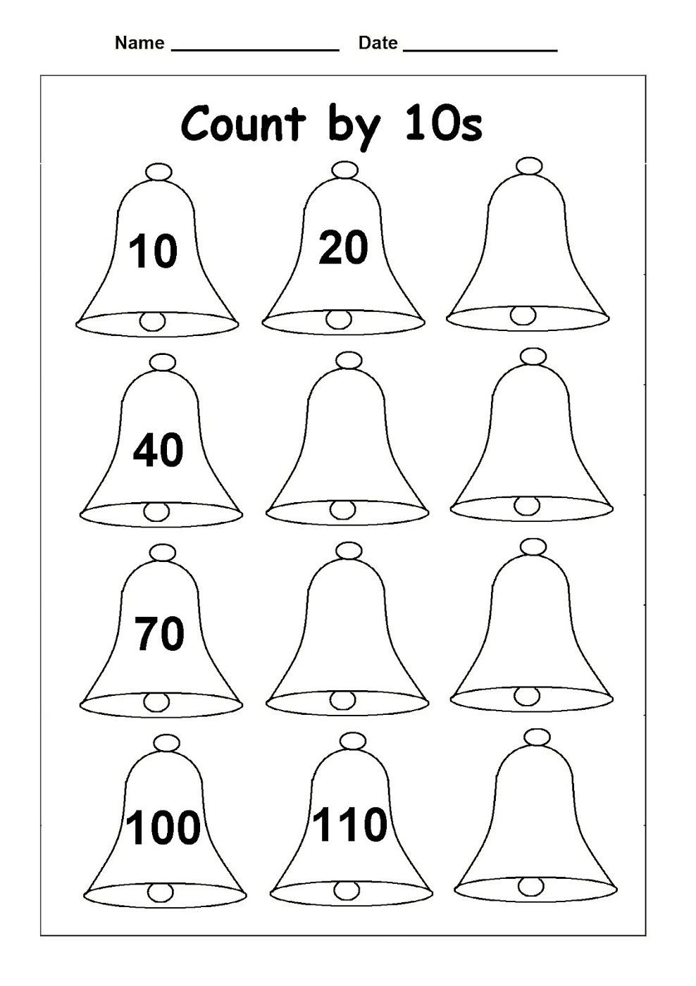 Skip Counting By 10 Worksheets For Kindergarten Worksheets For All