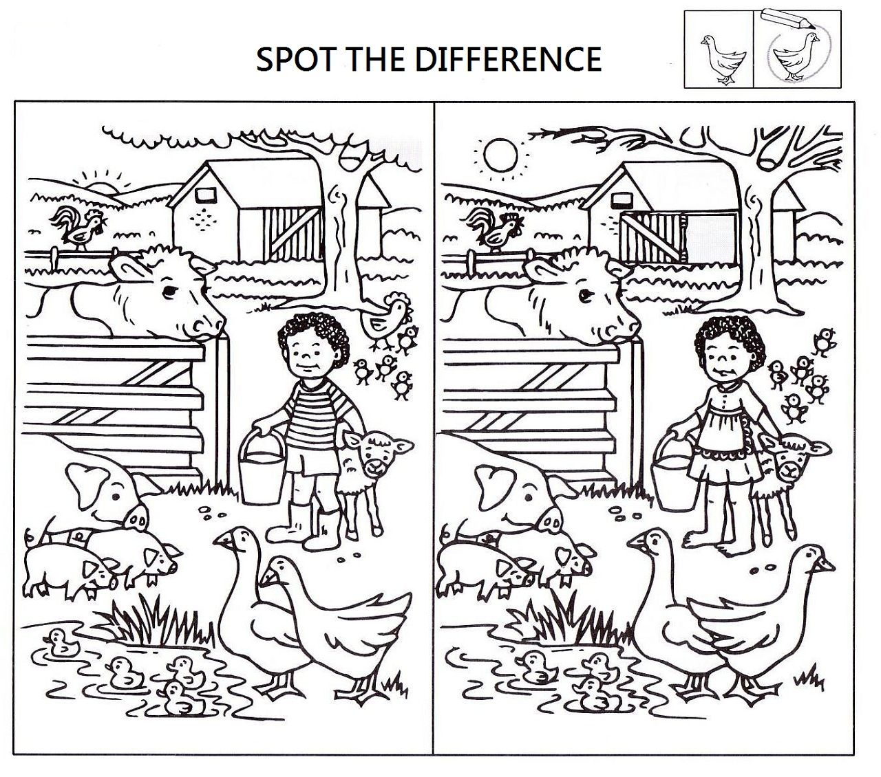 Spot The Difference Worksheets For Kids