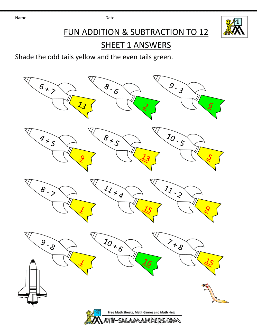 Subtraction And Addition Worksheets Year 1