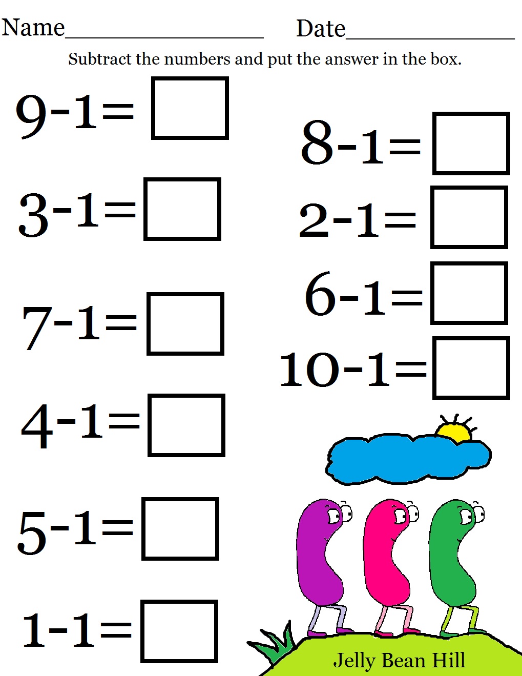 Subtraction Worksheets Preschool Worksheets For All