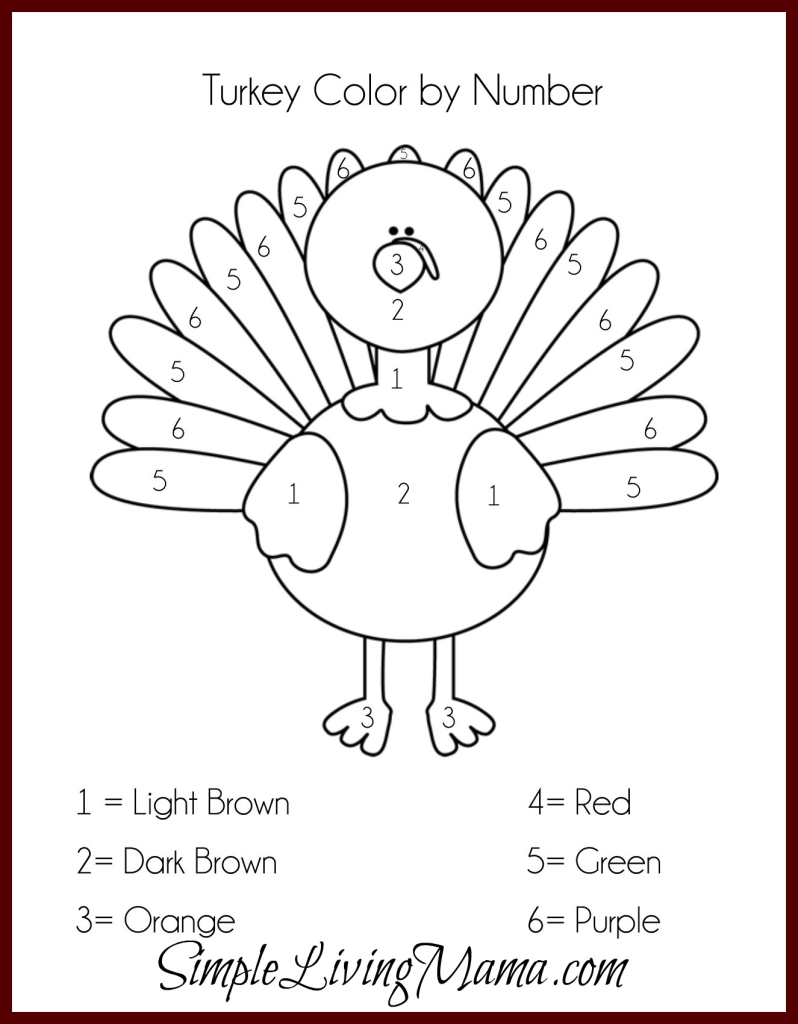 Thanksgiving Activities For Kids + Free Printable Color By Number