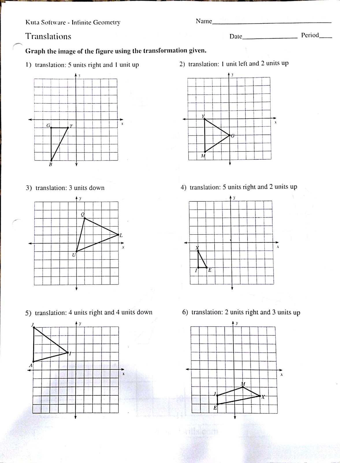 Transformations Rotations Worksheet Worksheets For All