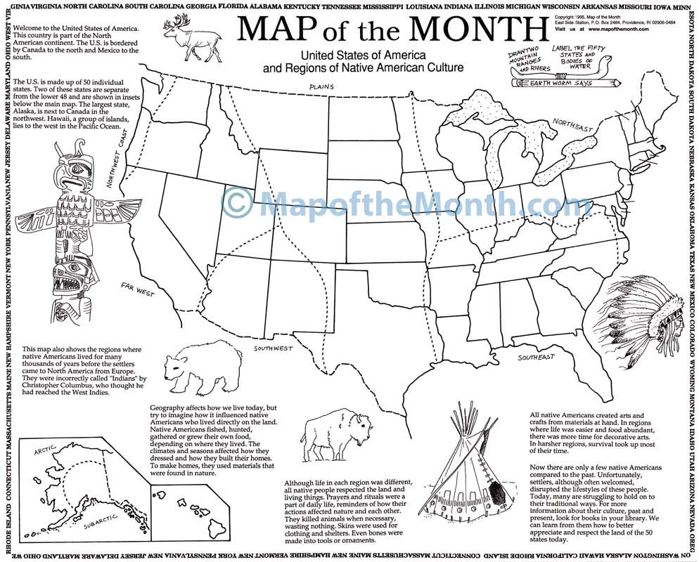 Usa, Regions Of Native American Culture Map