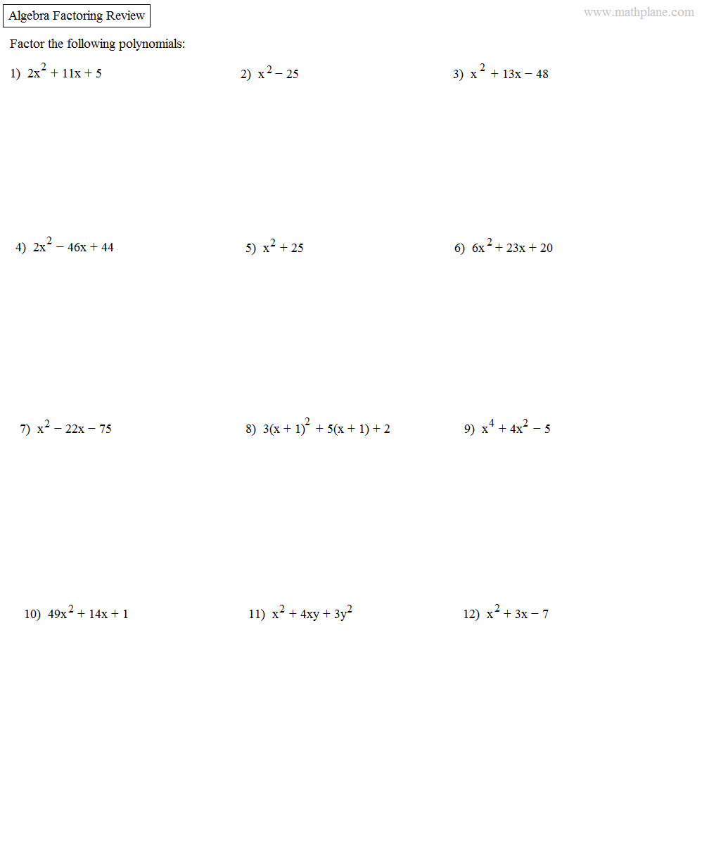 Worksheet  Factoring Binomials And Trinomials Worksheet  Grass