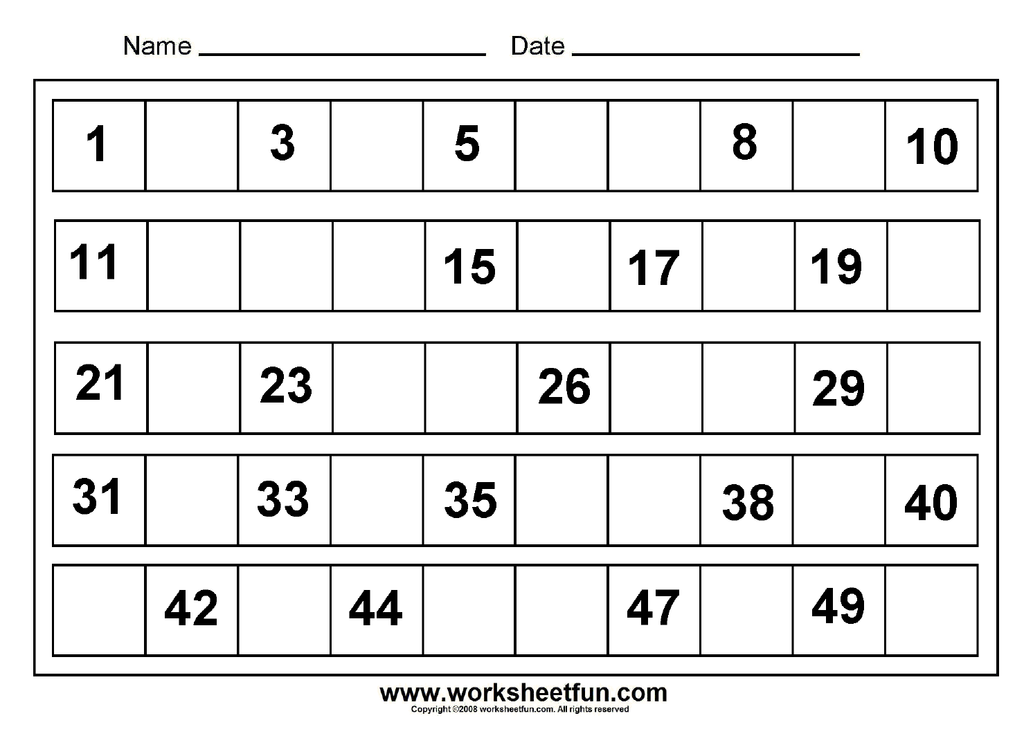 Worksheet  Fill In The Missing Number  Debnamcareyweb Worksheets