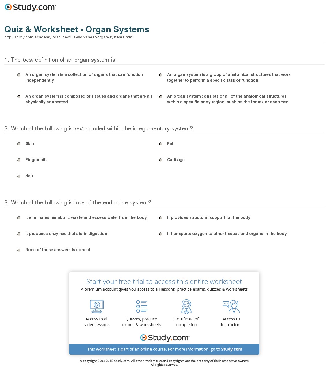 Worksheet  Organ Systems Worksheet  Grass Fedjp Worksheet Study Site