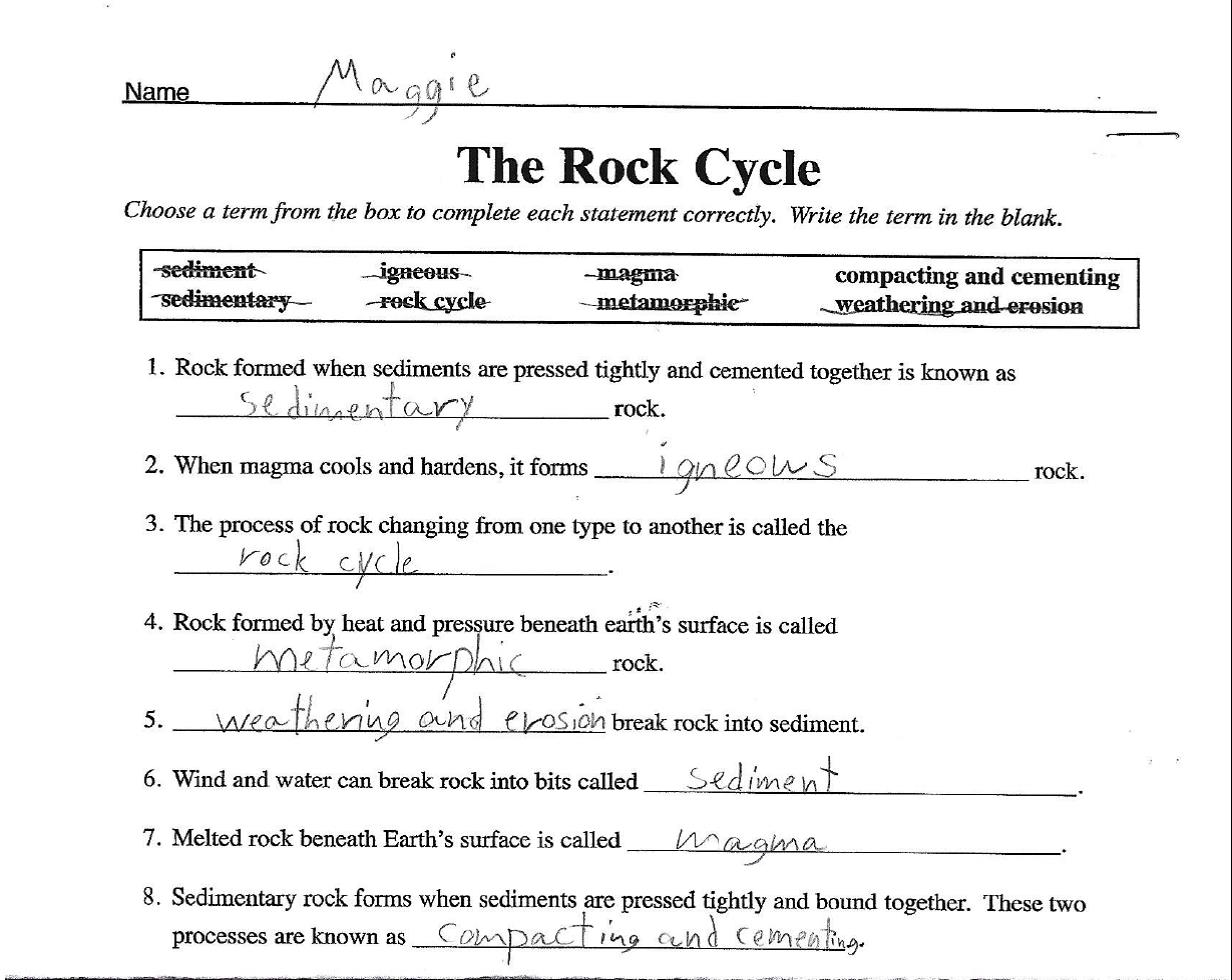 Worksheet  Rock Cycle Worksheets  Thedanks Worksheet For Everyone