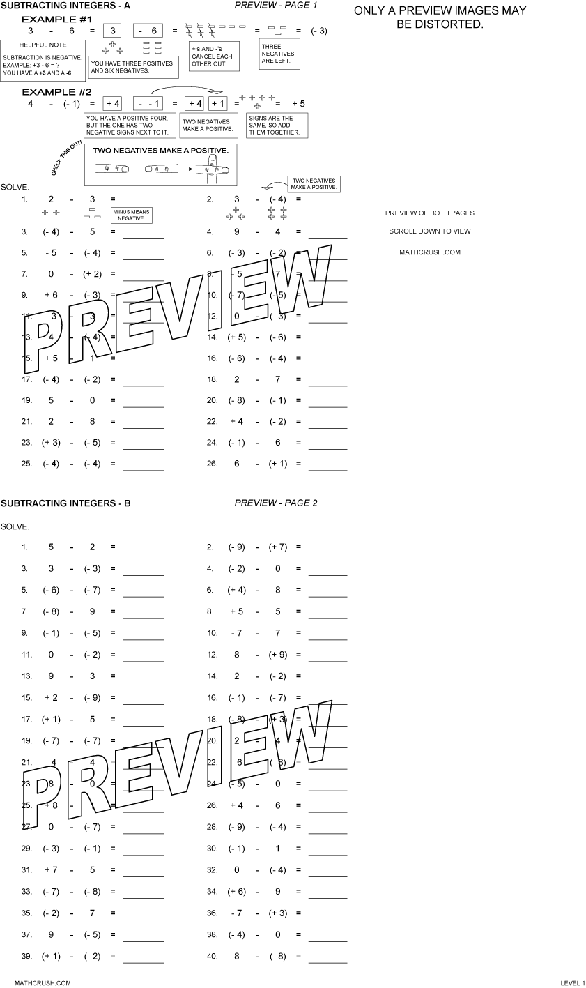 Worksheets By Math Crush