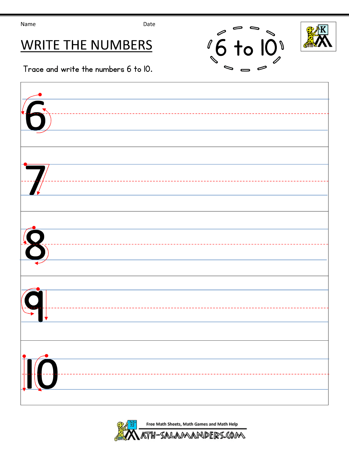 Worksheets For Writing Letters And Numbers
