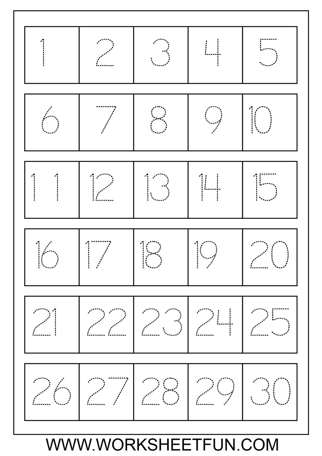 trace numbers 29 30 31 32 https: Images High Quality... Tracing Numbers Worksheets 1-30