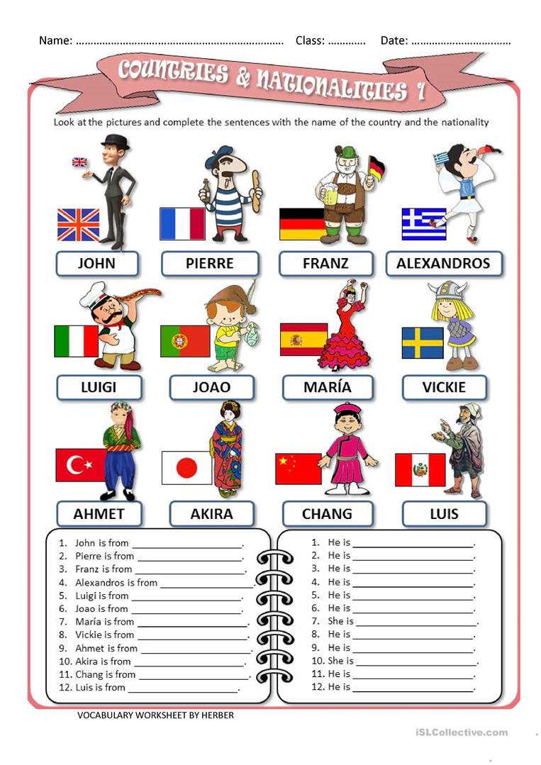 109 Free Esl Countries And Nationalities Worksheets