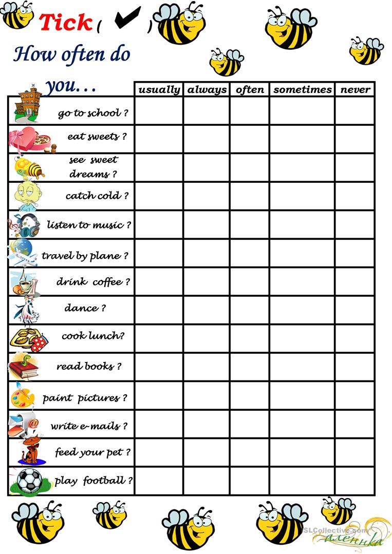 20 Free Esl How Often Do You Worksheets