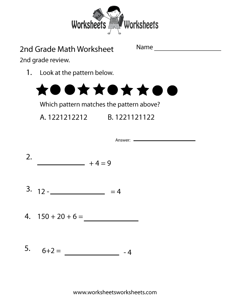 2nd Grade Math Review Worksheet