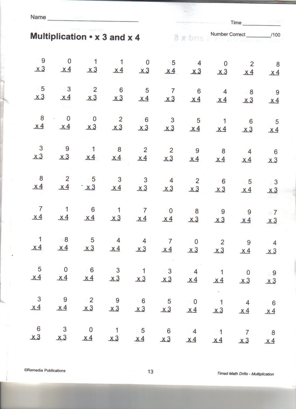2nd Grade Timed Math Worksheets Multiplication Worksheet Decimal