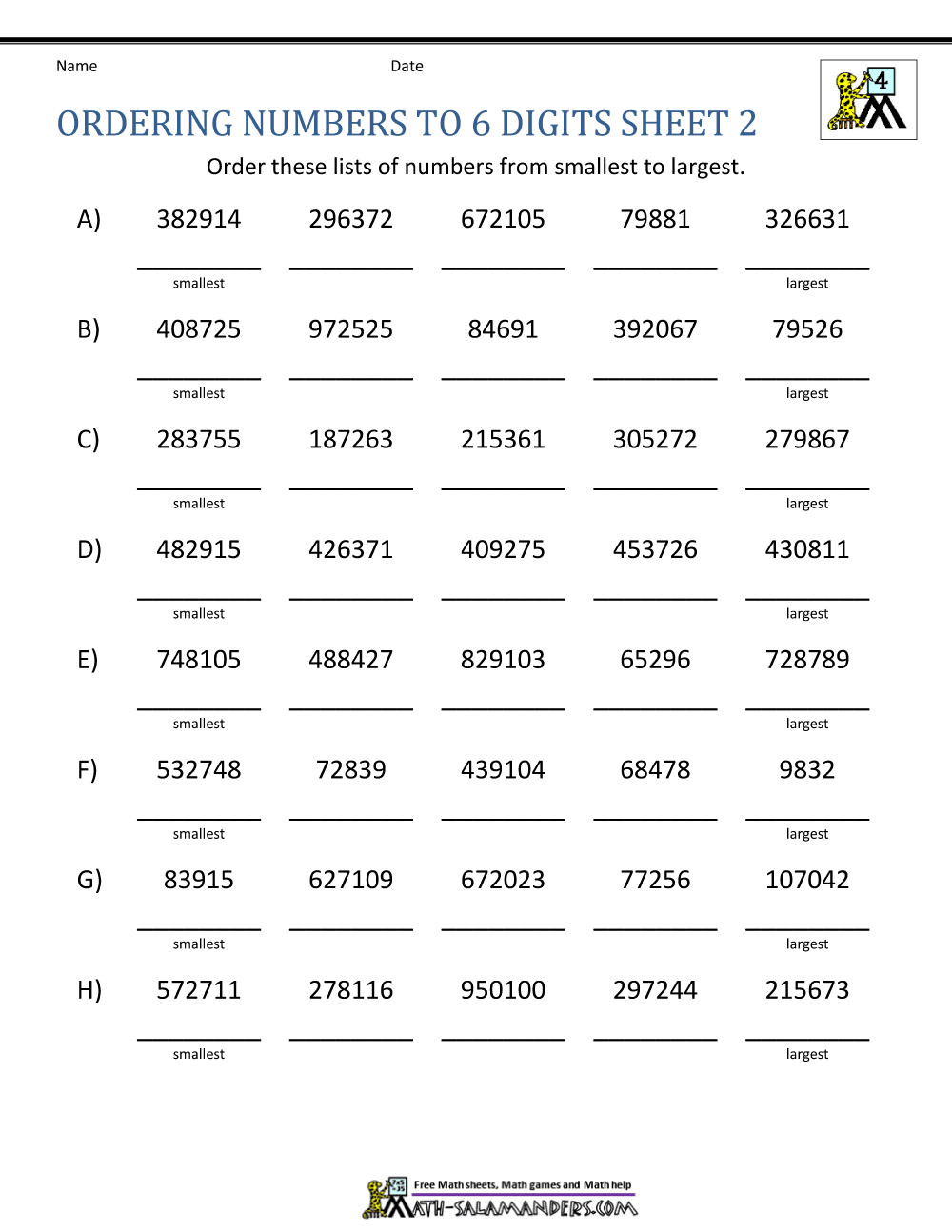 4th Grade Place Value Worksheets