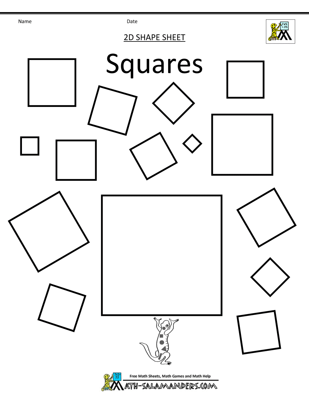 5+ Square Worksheets