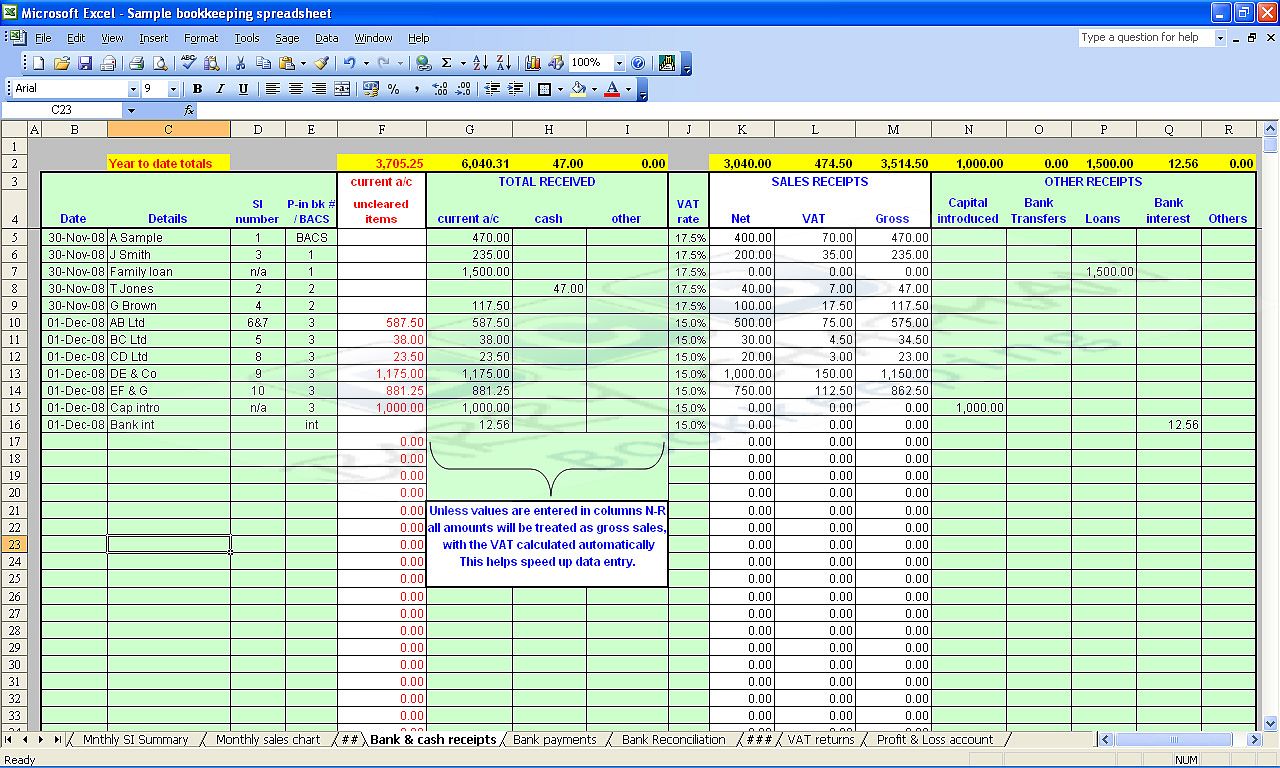 Accounting Spreadsheet Template