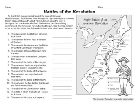 American Revolution Worksheets