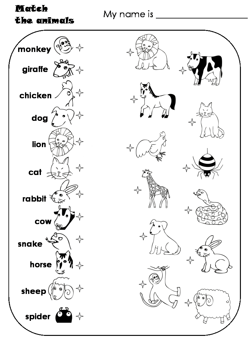 Animal Sounds Worksheets For Kindergarten