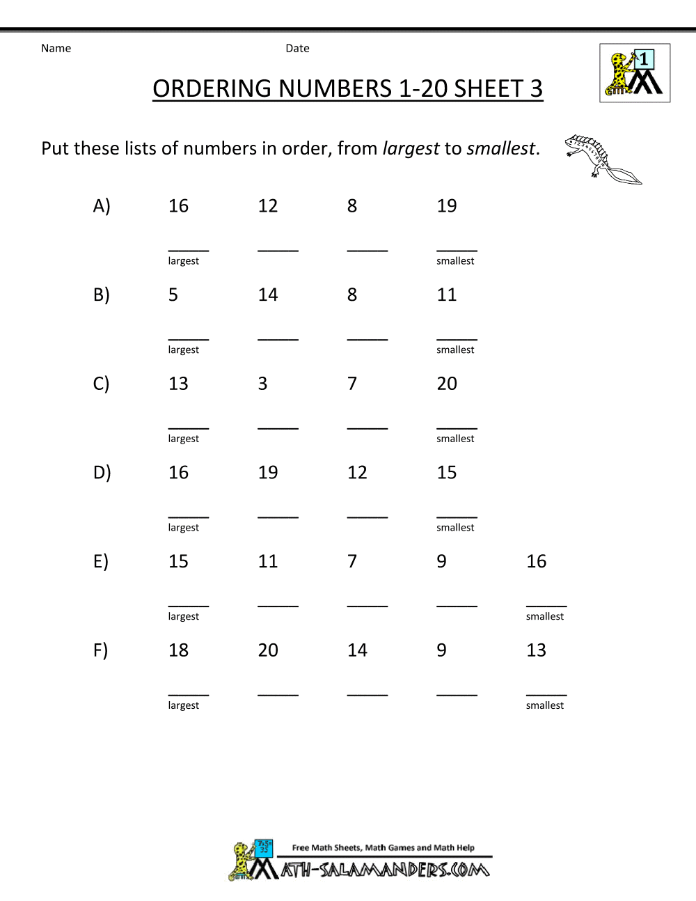 Basic Math Worksheets