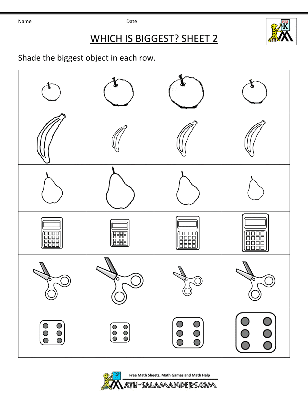 Big And Small Worksheets For Preschool
