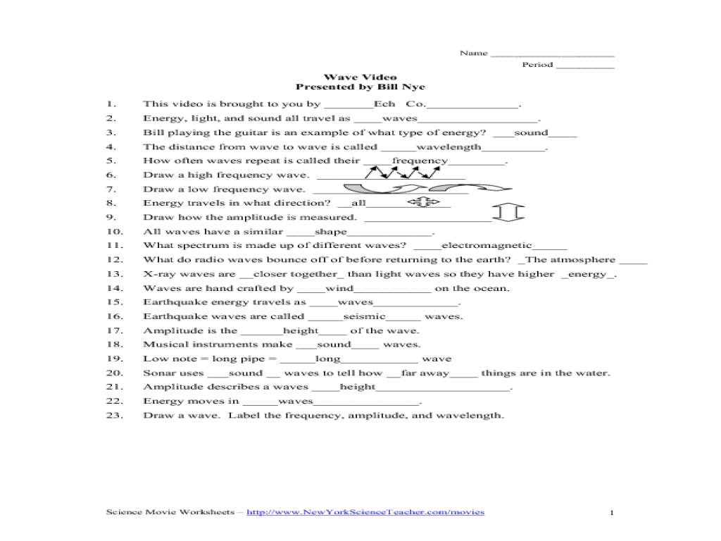 Bill Nye Plants Video Worksheet Worksheets For All