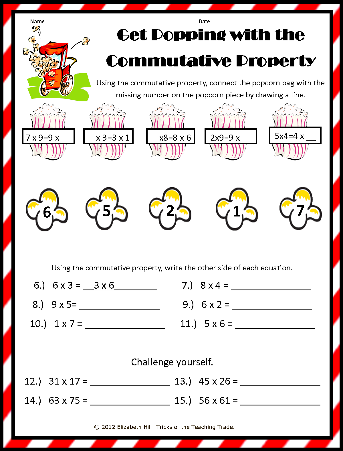 Commutative Property Multiplication Worksheets Kelpies Properties