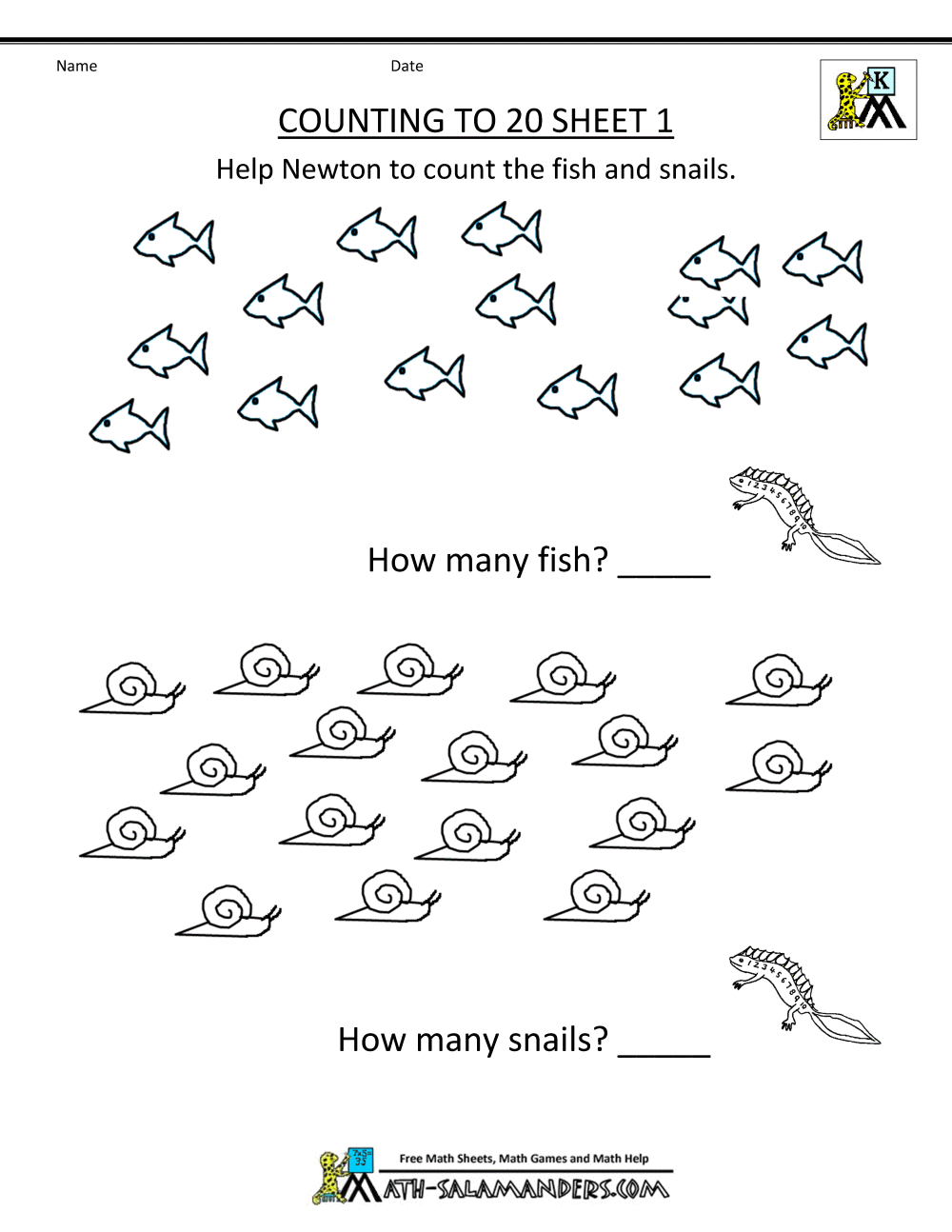 Counting Worksheets 1 20 Printable