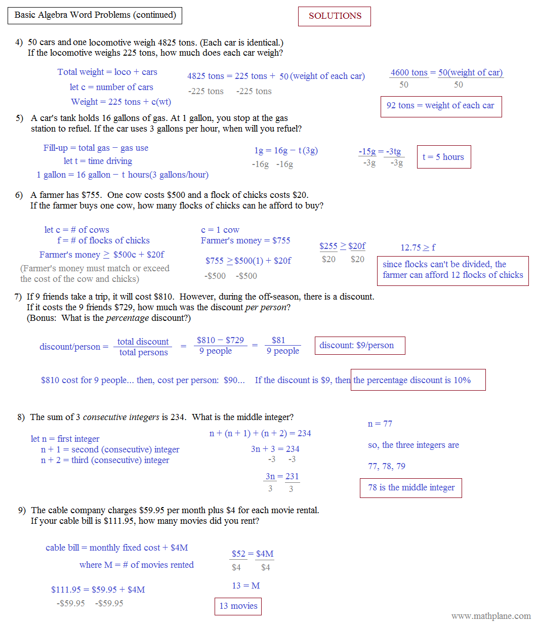 Fair Algebra 2 Word Problems Linear Equations Also Linear