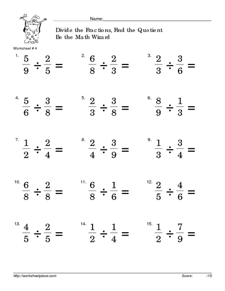 Fraction Multiplication Worksheets 6th Grade