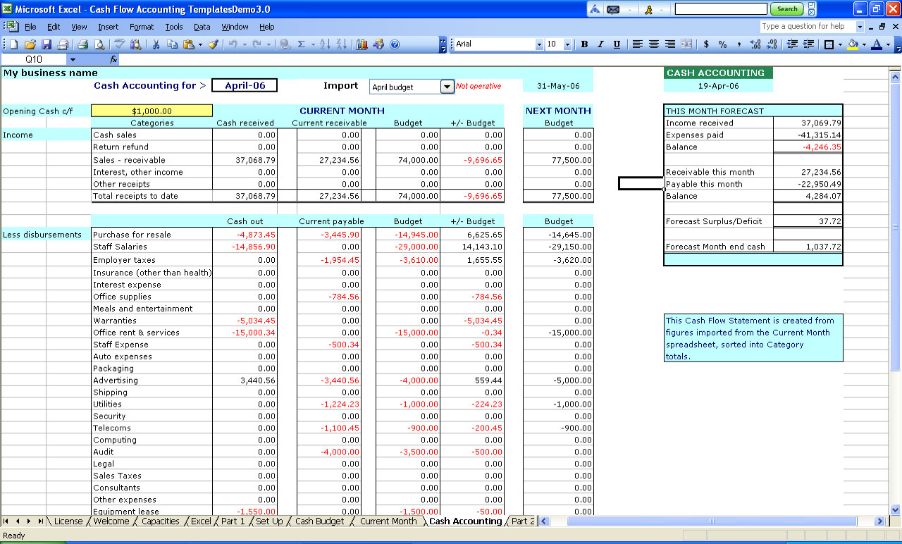 Free Accounting Spreadsheet Templates Excel