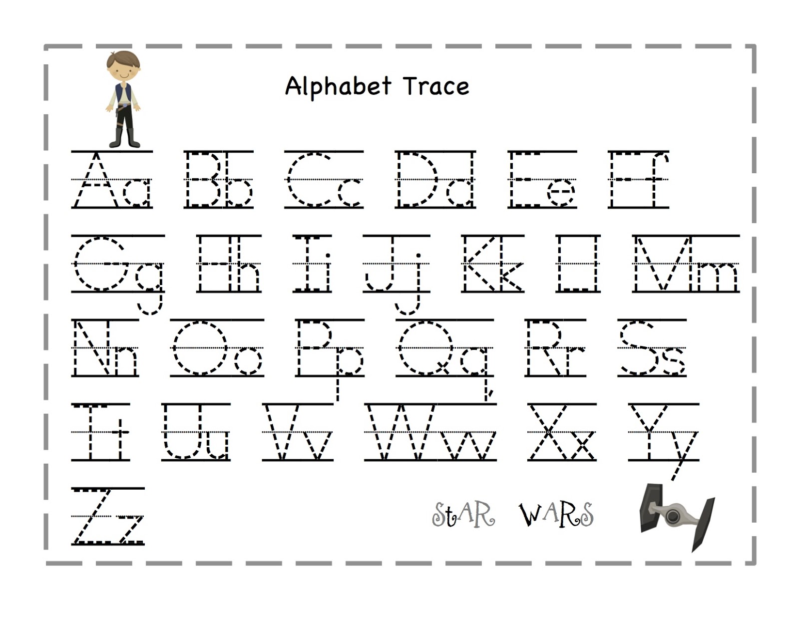 Free Printable Alphabet Worksheets Az Tracing Small Capital Vert
